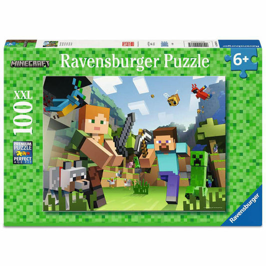 Ravensburger Minecraft Steve und Alex, Puzzle, Kinderpuzzle, 100 Teile XXL, ab 6 Jahren, 12004176