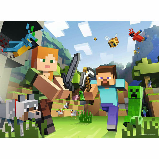 Ravensburger Minecraft Steve und Alex, Puzzle, Kinderpuzzle, 100 Teile XXL, ab 6 Jahren, 12004176