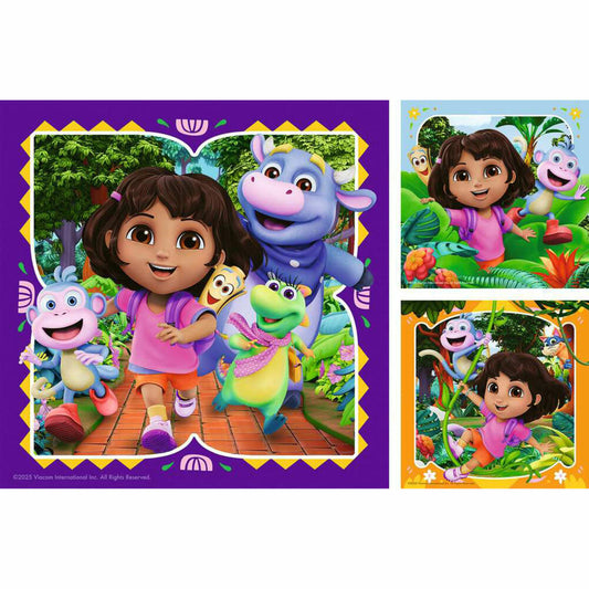 Ravensburger Dora the Explorer, Puzzle, Kinderpuzzle, 3 x 49 Teile, 12004197