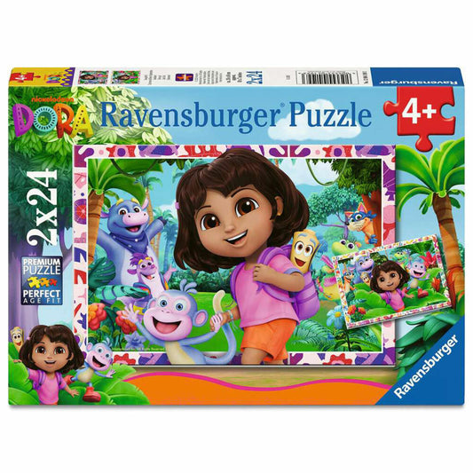 Ravensburger Dora the Explorer, Puzzle, Kinderpuzzle, 2 x 24 Teile, 12004199