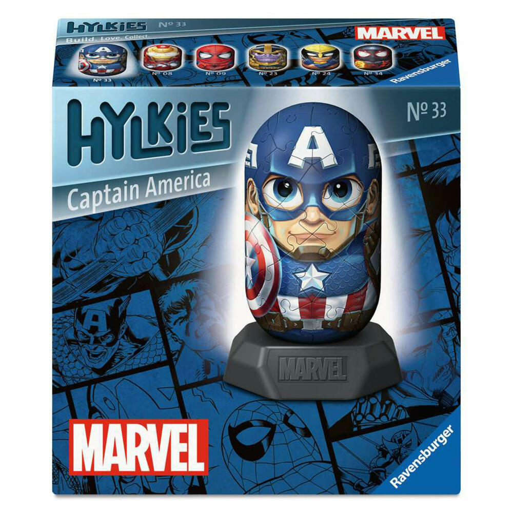 Ravensburger Hylkies Marvel Captain America, 3D Puzzle, 54 Teile, ab 10 Jahre, 12008020