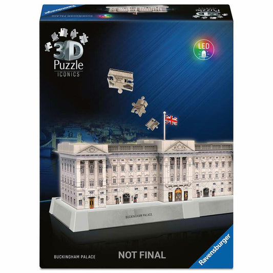 Ravensburger 3D Puzzle Iconics Buckingham Palace - mit Licht, Bauwerke, 216 Teile, ab 8 Jahren, 12008031