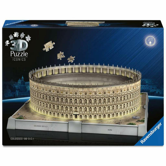 Ravensburger 3D Puzzle Iconics Kolosseum Rom - mit Licht, Bauwerke, 216 Teile, ab 8 Jahren, 12008034