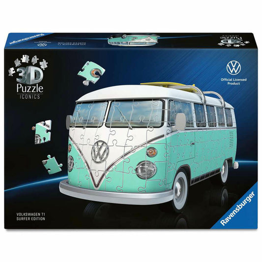 Ravensburger 3D Puzzle Iconics Volkswagen T1, Puzzle, Modell, 162 Teile, ab 8 Jahren, 12008035