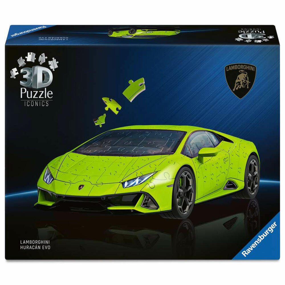 Ravensburger 3D Puzzle Iconics Lamborghini Huracán EVO, Modell, 108 Teile, ab 8 Jahren, 12008037