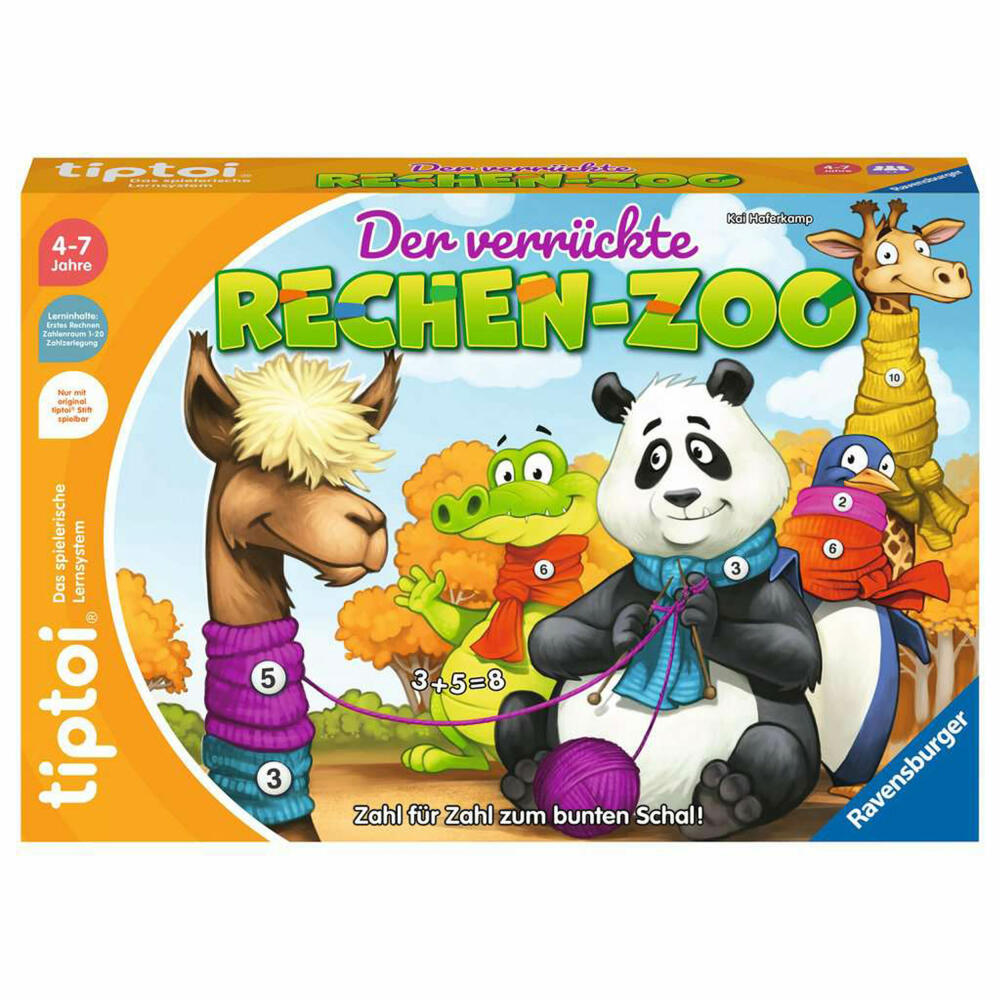Ravensburger tiptoi Der verrückte Rechen-Zoo, Lernspiel, Kinderspiel, ab 4 Jahren, 00104