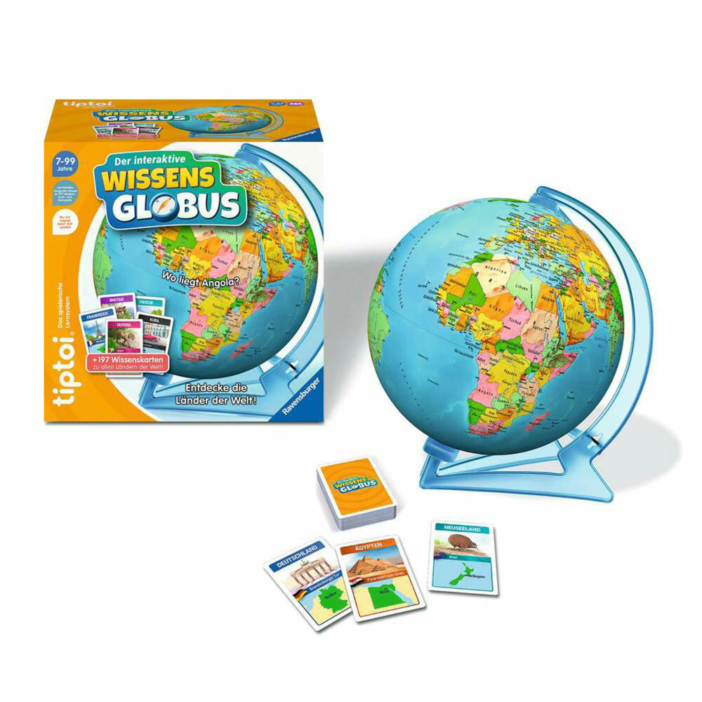 Ravensburger tiptoi Der interaktive Wissens-Globus, Lernspiel, ab 7 Jahren, 00107