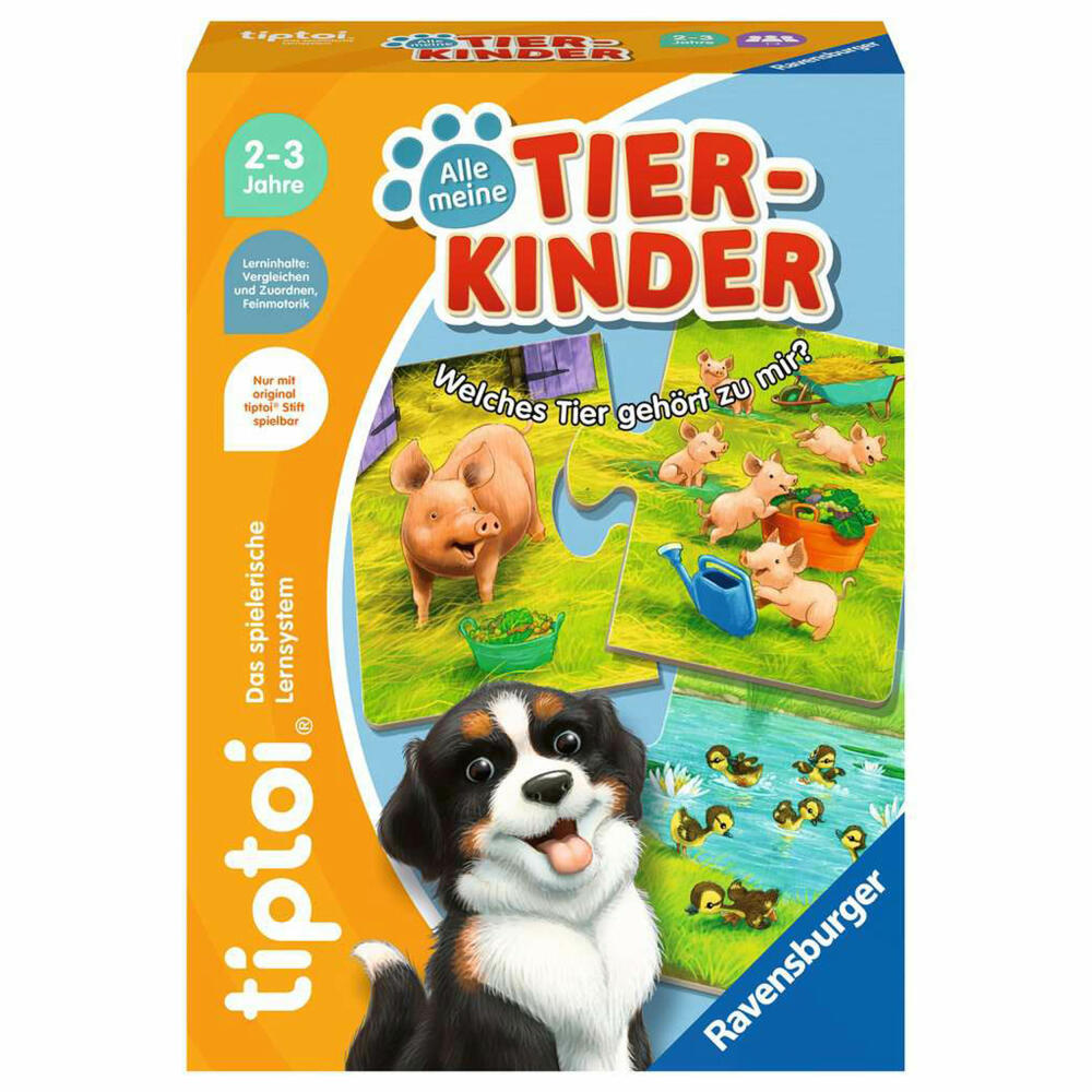 Ravensburger tiptoi Alle meine Tierkinder, Lernspiel, Kinderspiel, ab 2 Jahren, 00108