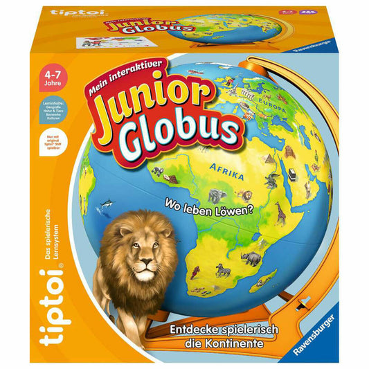 Ravensburger tiptoi Mein interaktiver Junior Globus, Lernspiel, Kinderspiel, ab 4 Jahren, 00115