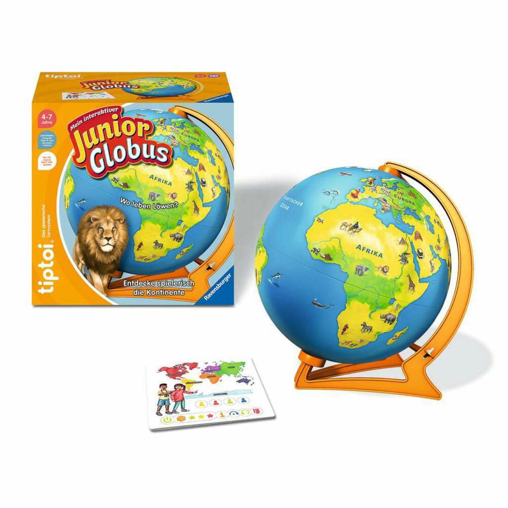 Ravensburger tiptoi Mein interaktiver Junior Globus, Lernspiel, Kinderspiel, ab 4 Jahren, 00115