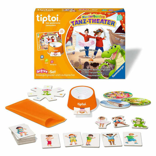 Ravensburger tiptoi ACTIVE Set Kunterbuntes Tanz-Theater, Bewegungsspiel, Kinderspiel, ab 3 Jahren, 00122
