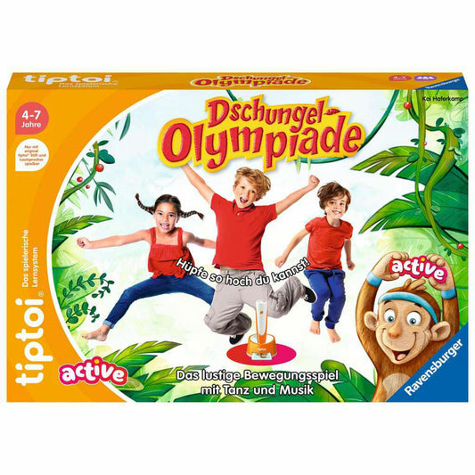 Ravensburger tiptoi ACTIVE Dschungel-Olympiade, Bewegungsspiel, Kinderspiel, ab 4 Jahren, 00129