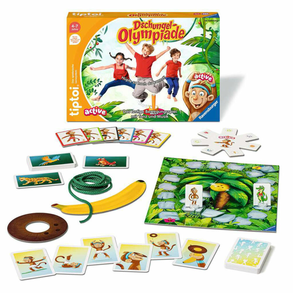 Ravensburger tiptoi ACTIVE Dschungel-Olympiade, Bewegungsspiel, Kinderspiel, ab 4 Jahren, 00129