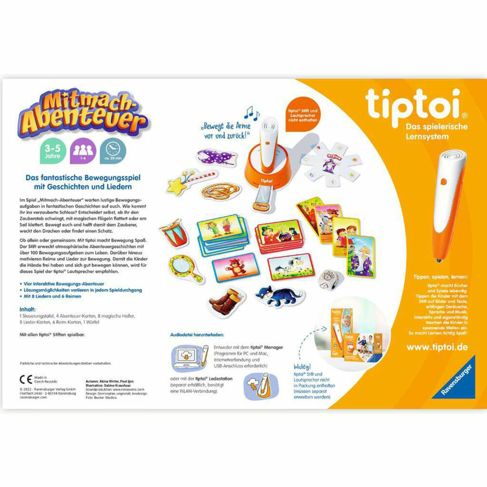 Ravensburger tiptoi ACTIVE Mitmach-Abenteuer, Bewegungsspiel, Kinderspiel, ab 3 Jahren, 00130
