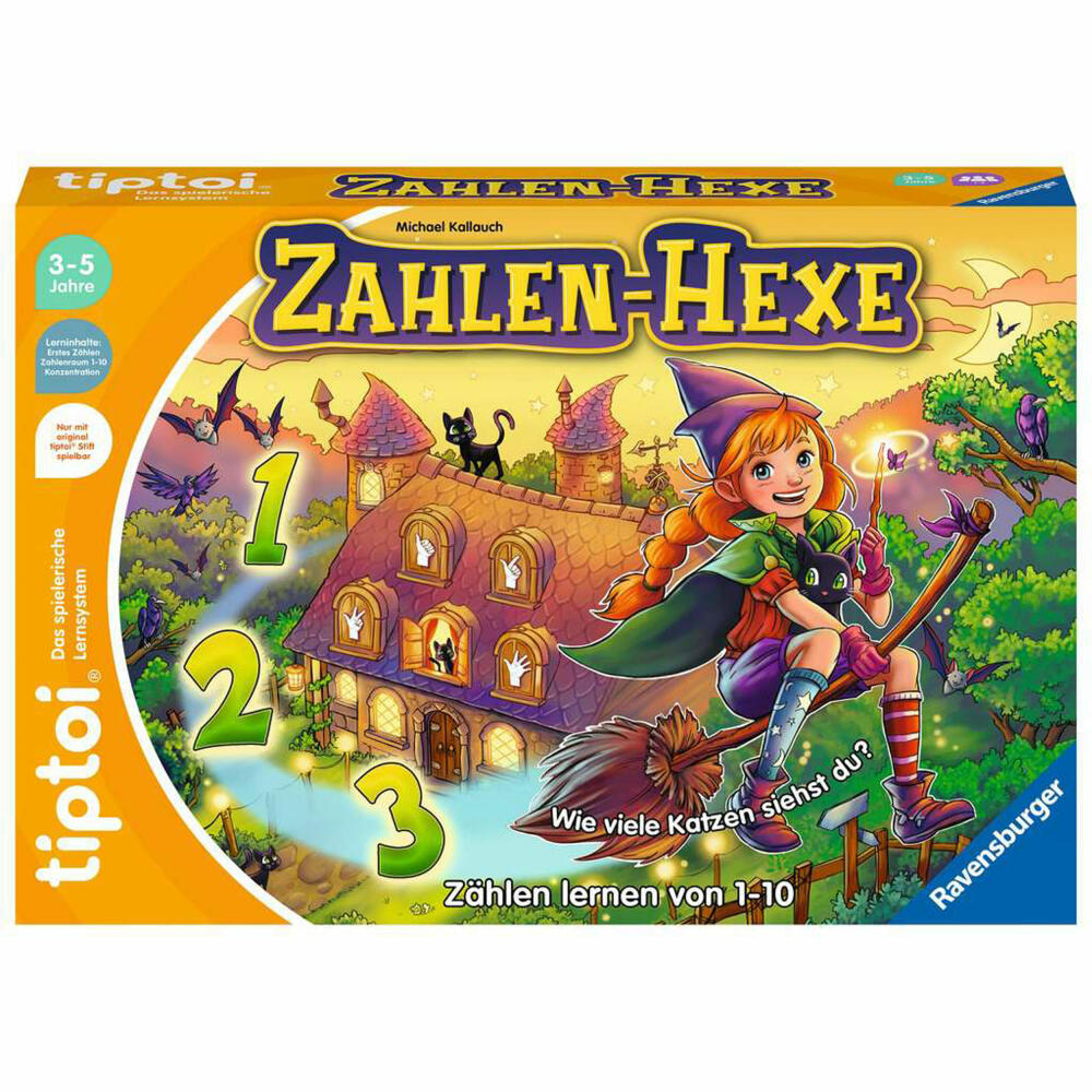 Ravensburger tiptoi Zahlen-Hexe, Kinderspiel, Lernspiel, ab 3 Jahren, 00132