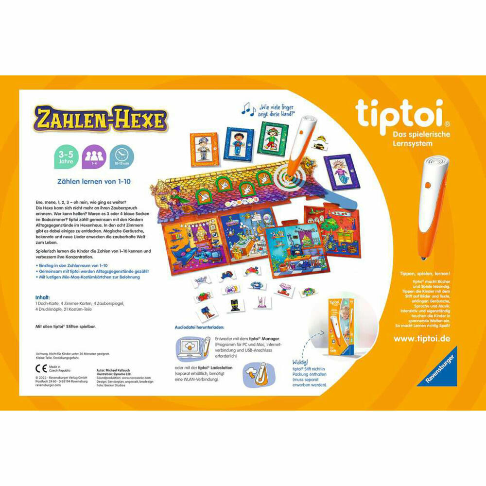 Ravensburger tiptoi Zahlen-Hexe, Kinderspiel, Lernspiel, ab 3 Jahren, 00132