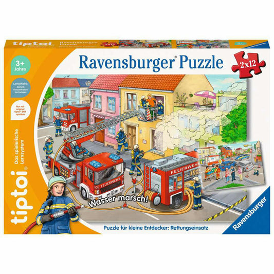 Ravensburger tiptoi Puzzle für kleine Entdecker: Rettungseinsatz, Kinderpuzzle, 2 x 12 Teile, 00133