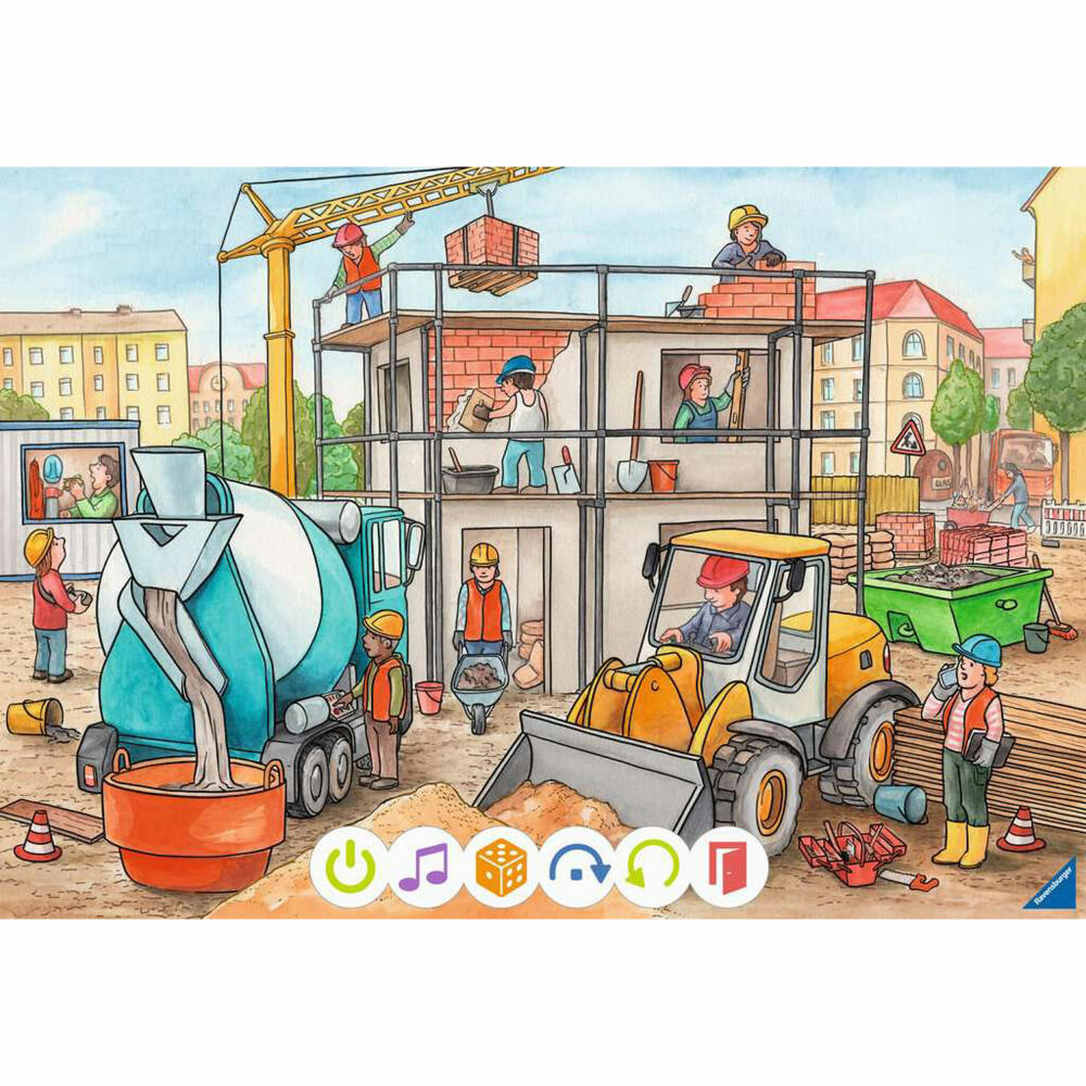 Ravensburger tiptoi Puzzle für kleine Entdecker: Baustelle, Kinderpuzzle, 2 x 12 Teile, 00137