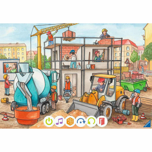 Ravensburger tiptoi Puzzle für kleine Entdecker: Baustelle, Kinderpuzzle, 2 x 12 Teile, 00137