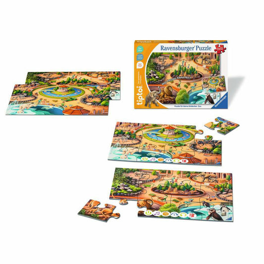 Ravensburger tiptoi Puzzle für kleine Entdecker: Zoo, Kinderpuzzle, 2 x 12 Teile, 00138