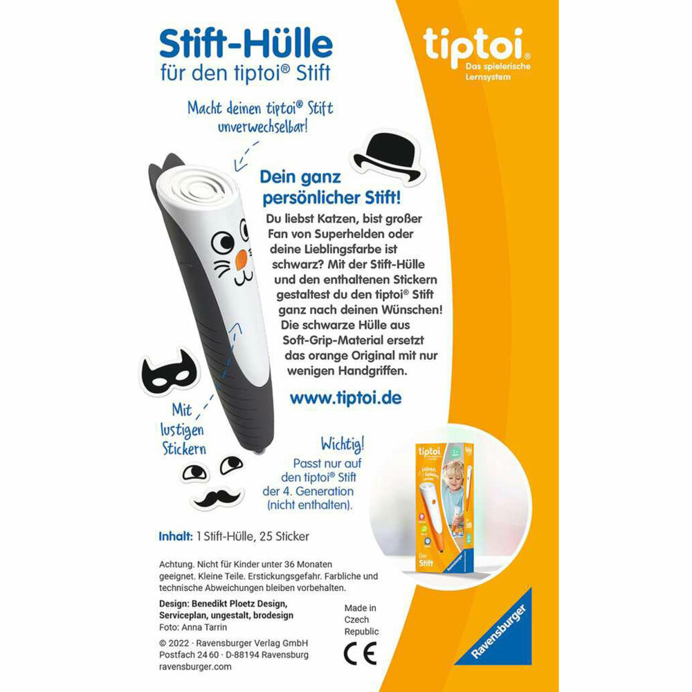 Ravensburger tiptoi Stift-Hülle zum Wechseln in Schwarz, Wechselhülle, Zubehör, 00150