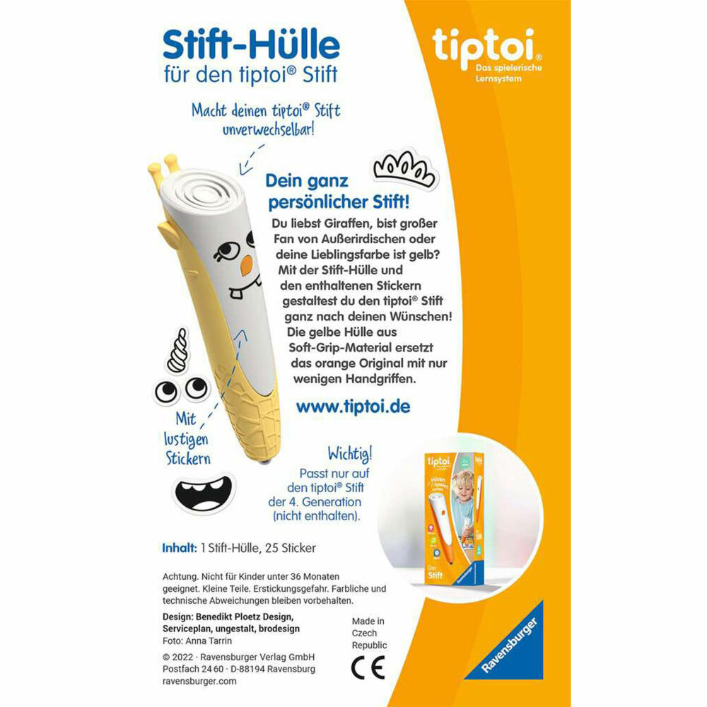 Ravensburger tiptoi Stift-Hülle zum Wechseln in Gelb, Wechselhülle, Zubehör, 00152