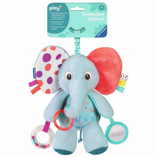 Ravensburger Play+ Entdecker-Elefant, Greifling, Greifspielzeug, Baby Spielzeug, 04855