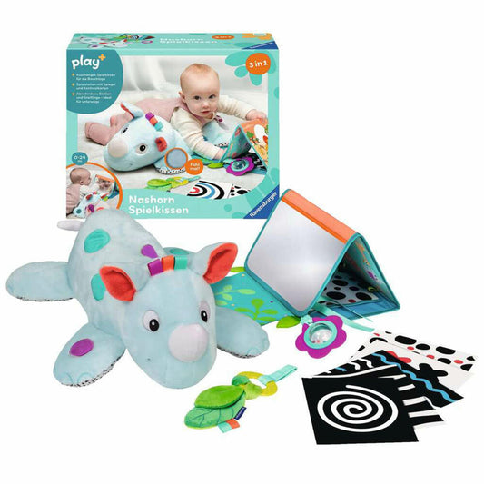 Ravensburger Play+ Nashorn Spielkissen, für die Bauchlage, Spielstation, Spielzeug, 04866