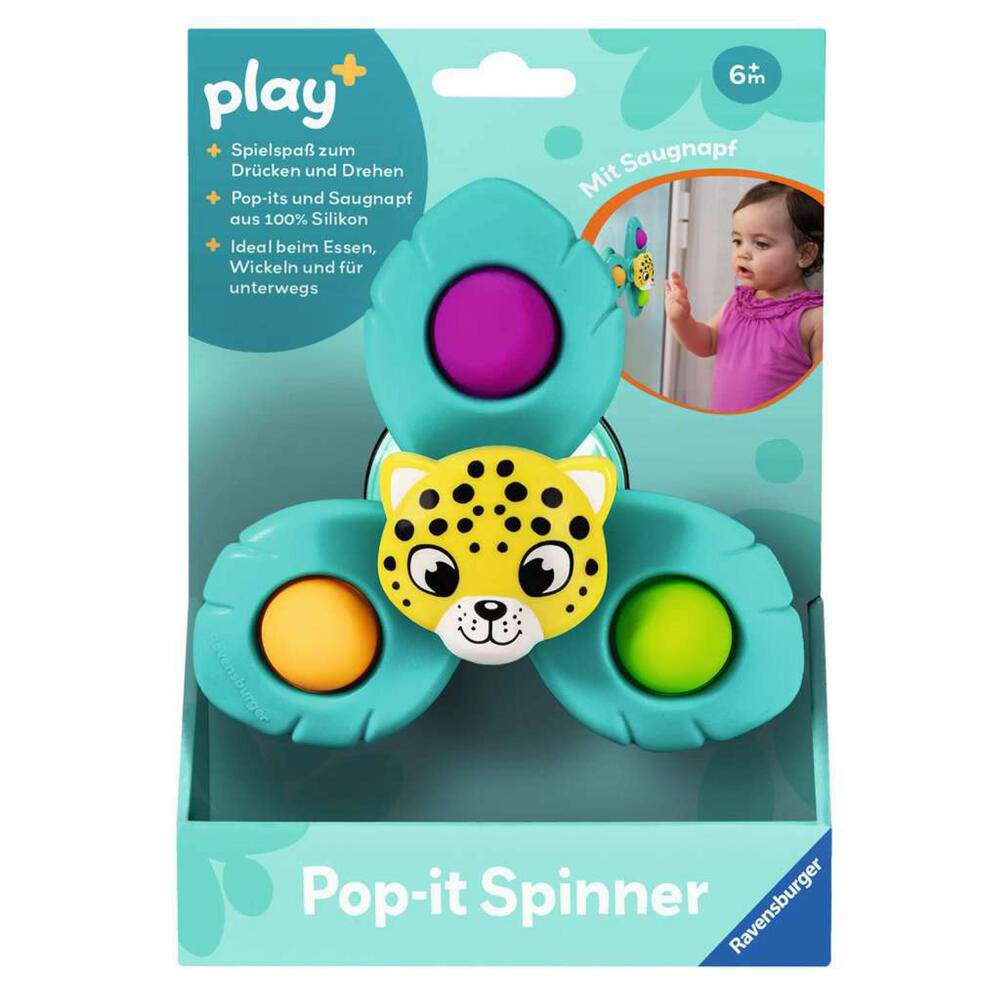 Ravensburger Play+ Pop-it Spinner: Leopard, Fidget-Spinner, Greifspielzeug, Spielzeug, 04868