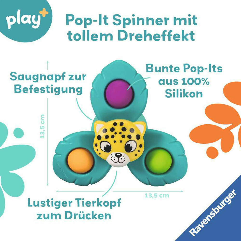 Ravensburger Play+ Pop-it Spinner: Leopard, Fidget-Spinner, Greifspielzeug, Spielzeug, 04868