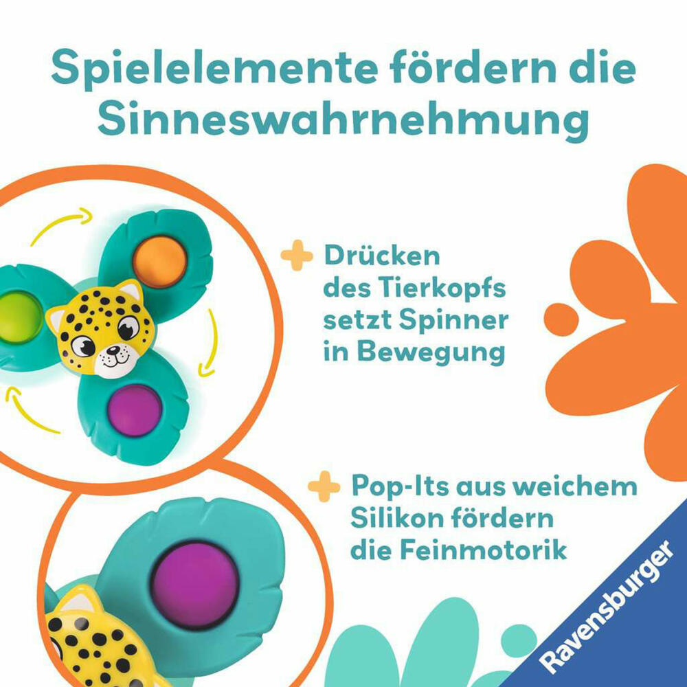Ravensburger Play+ Pop-it Spinner: Leopard, Fidget-Spinner, Greifspielzeug, Spielzeug, 04868