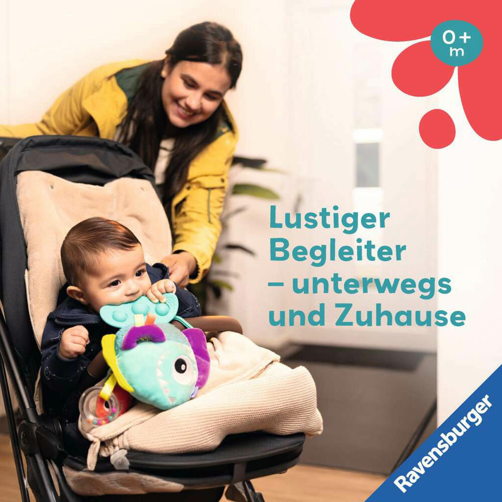 Ravensburger Play+ Pop-it Piranha Blau, Greifling, Greifspielzeug, Baby Spielzeug, 04876