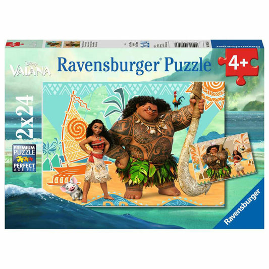 Ravensburger Disney Vaiana , Puzzle, Kinderpuzzle, 2 x 24 Teile, 09156