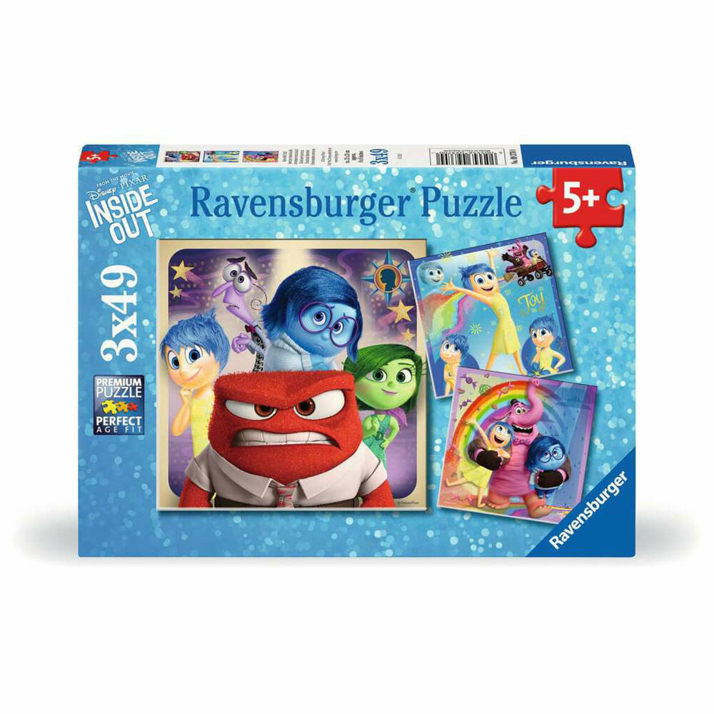Ravensburger Disney Alles steht Kopf! Puzzle, Kinderpuzzle, 3 x 49 Teile, 09370
