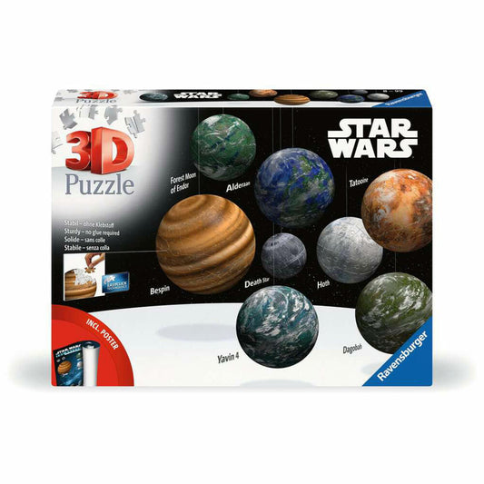 Ravensburger 3D Puzzles Puzzle-Ball Star Wars Himmelskörper, Puzzleball, 531 Teile, ab 8 Jahren, 11577