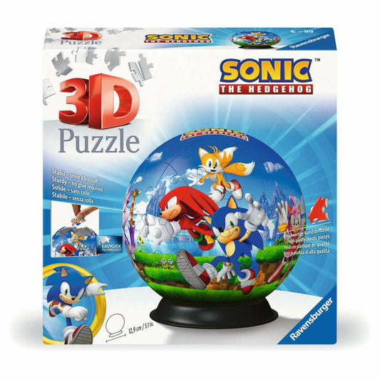 Ravensburger 3D Puzzles Puzzle-Ball Sonic the Hedgehog, Puzzleball, 72 Teile, ab 6 Jahren, 11592