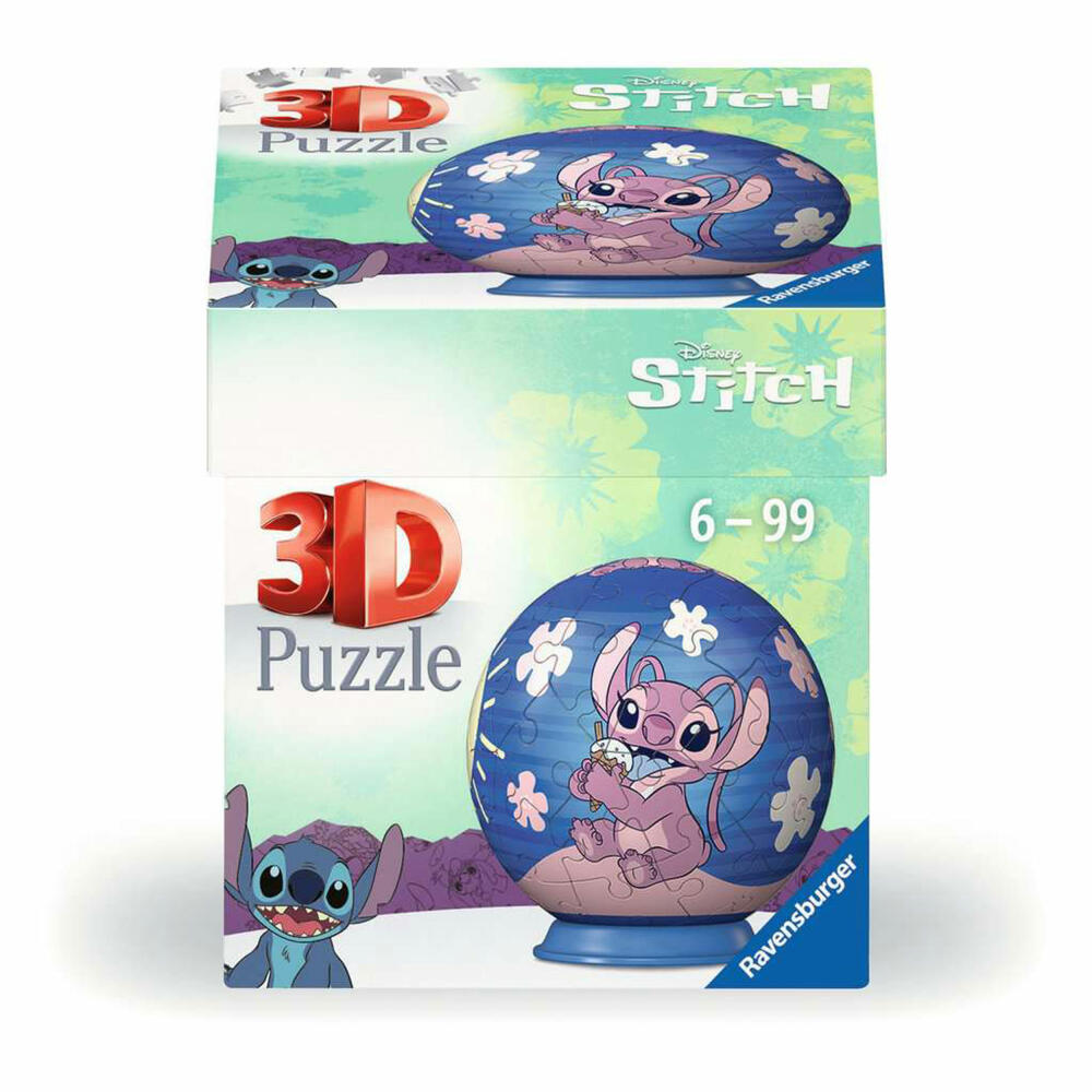 Ravensburger 3D Puzzles Puzzle-Ball Disney Angel, Puzzleball, 54 Teile, ab 6 Jahren, 11598