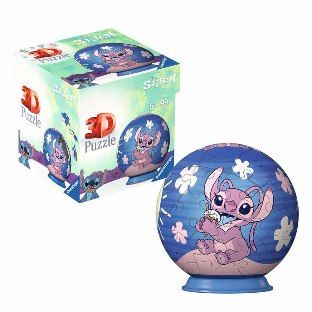 Ravensburger 3D Puzzles Puzzle-Ball Disney Angel, Puzzleball, 54 Teile, ab 6 Jahren, 11598