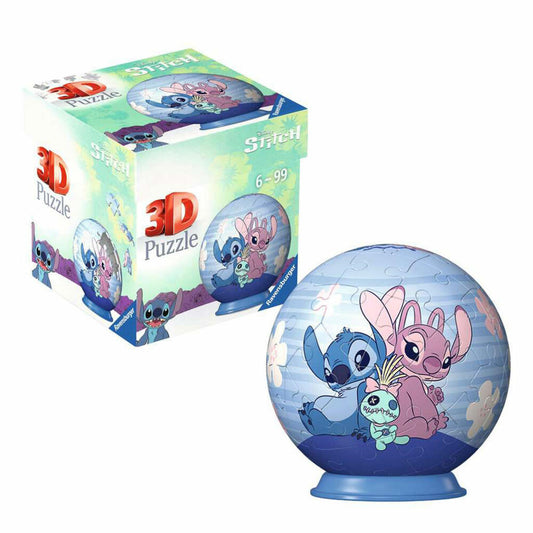 Ravensburger 3D Puzzles Puzzle-Ball Disney Stitch & Angel, Puzzleball, 54 Teile, ab 6 Jahren, 11599
