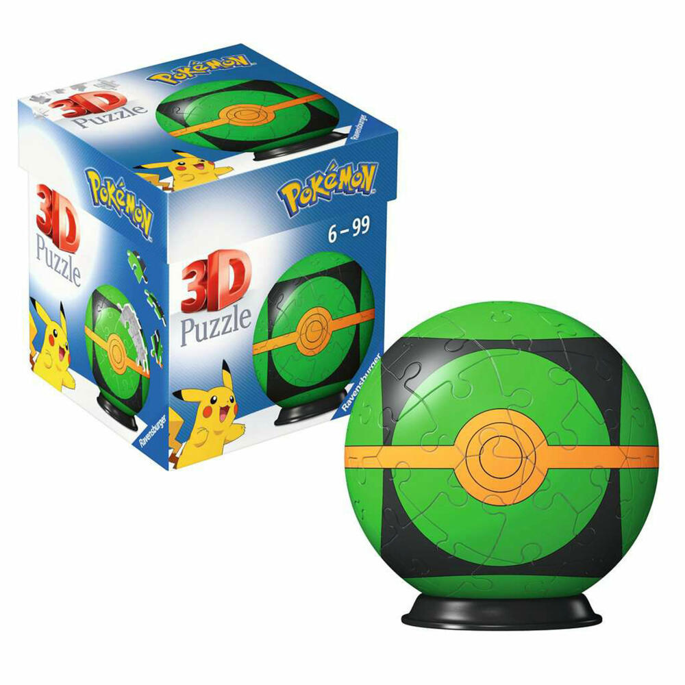 Ravensburger 3D Puzzles Puzzle-Ball Pokemon Finsterball, Puzzleball, 54 Teile, ab 6 Jahren, 11626