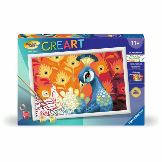 Ravensburger CreArt Stolzer Pfau, Malen nach Zahlen, Mal-Set für Kinder, ab 11 Jahren, 20000