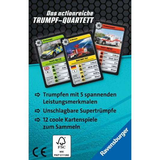 Ravensburger Supertrumpf Blaulicht, Kartenspiel, Trumpf, Trumpfspiel, ab 7 Jahren, 20686