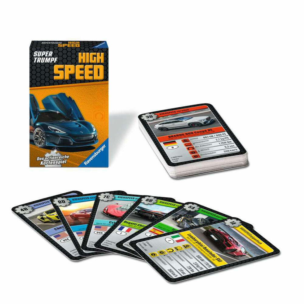 Ravensburger Supertrumpf High Speed, Kartenspiel, Trumpf, Trumpfspiel, ab 7 Jahren, 20687