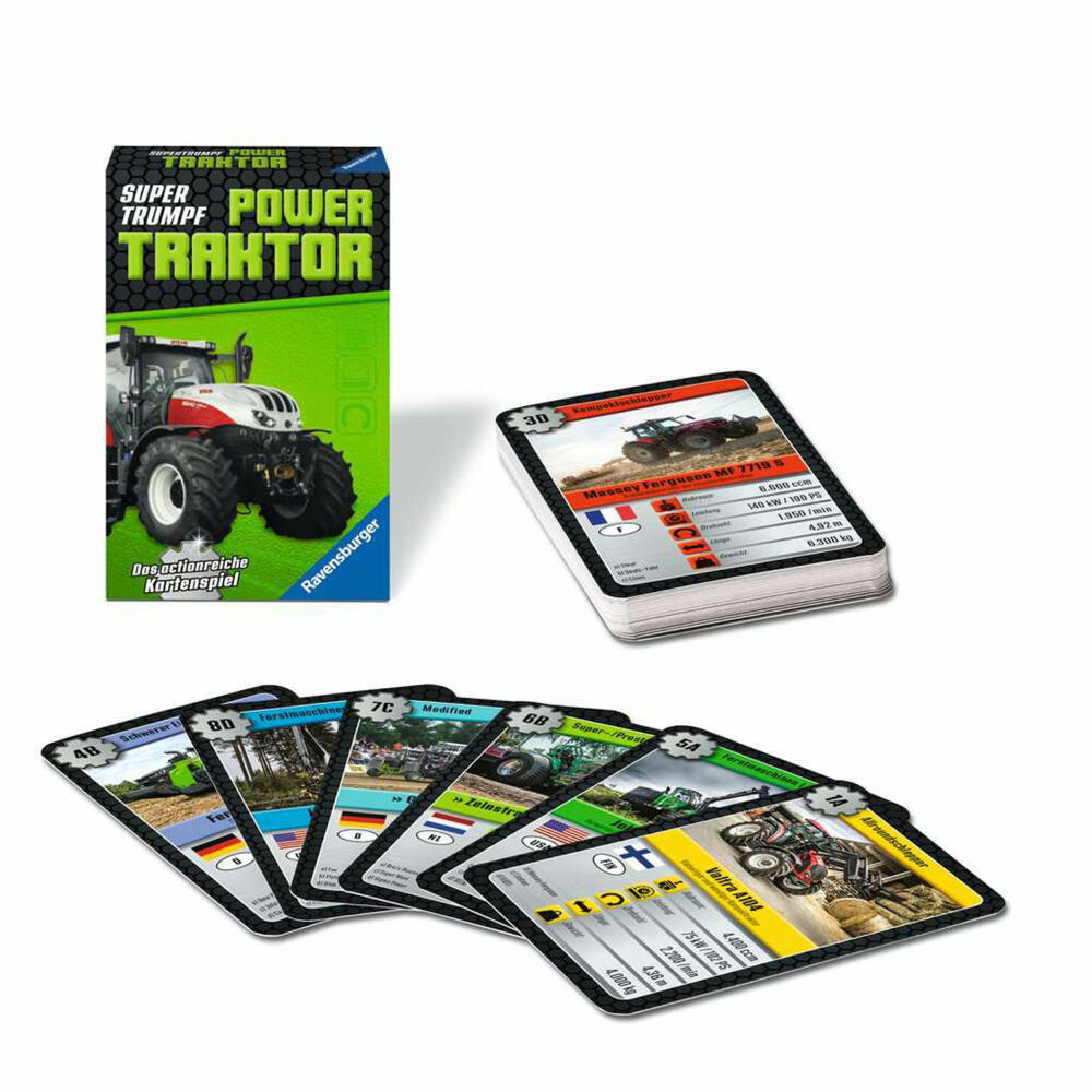 Ravensburger Supertrumpf Power Traktor, Kartenspiel, Trumpf, Trumpfspiel, ab 7 Jahren, 20689