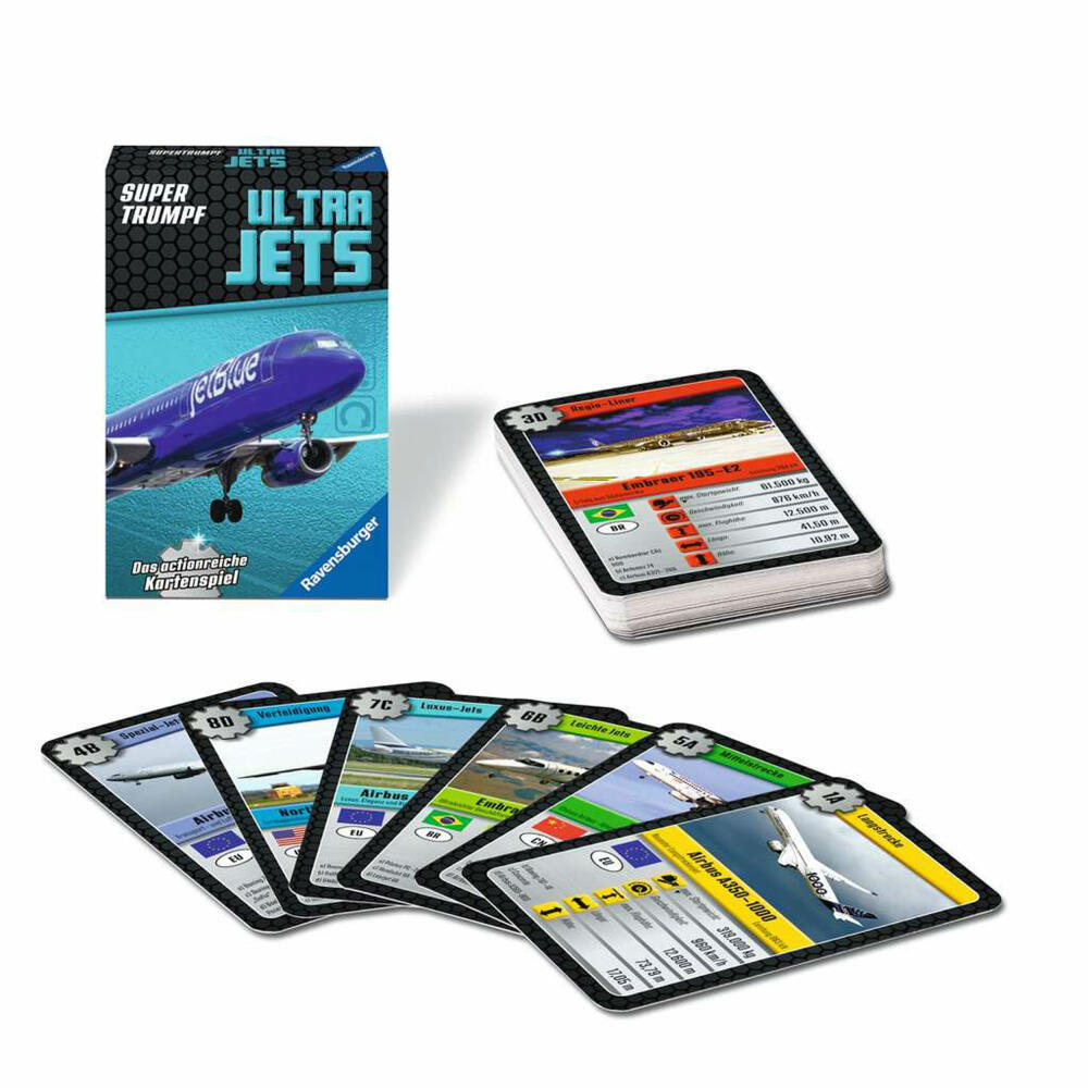 Ravensburger Supertrumpf Ultra Jets, Kartenspiel, Trumpf, Trumpfspiel, ab 7 Jahren, 20691