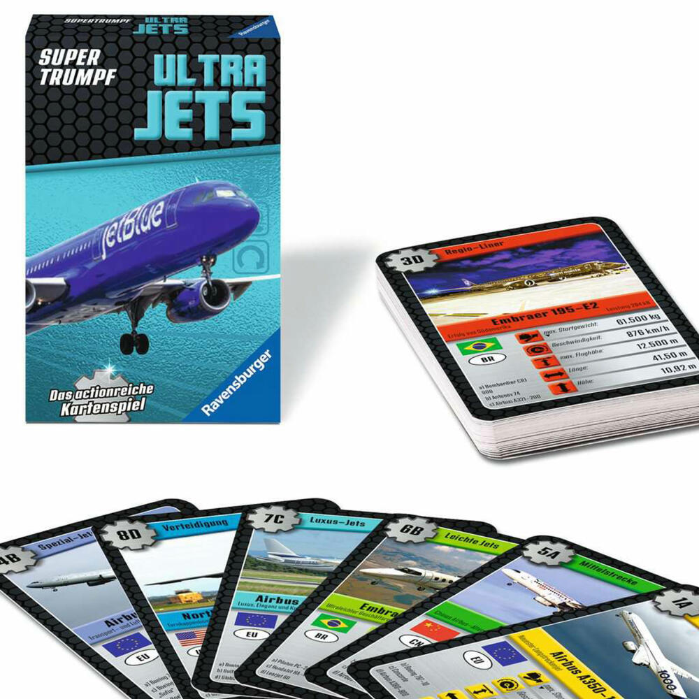 Ravensburger Supertrumpf Ultra Jets, Kartenspiel, Trumpf, Trumpfspiel, ab 7 Jahren, 20691
