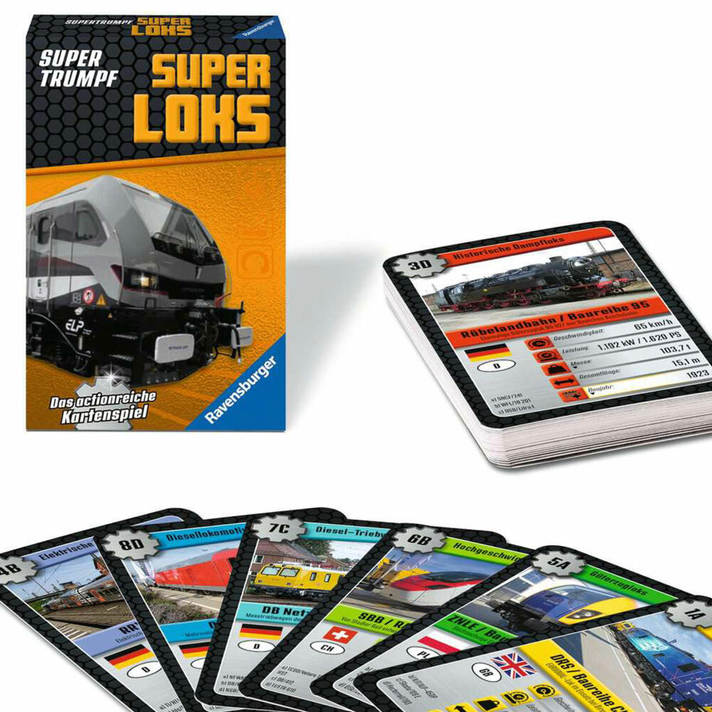 Ravensburger Supertrumpf Superloks, Kartenspiel, Trumpf, Trumpfspiel, ab 7 Jahren, 20697