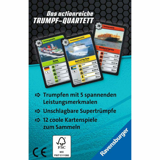 Ravensburger Supertrumpf Ozeanriesen, Kartenspiel, Trumpf, Trumpfspiel, ab 7 Jahren, 20698