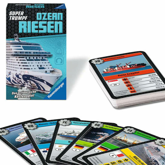 Ravensburger Supertrumpf Ozeanriesen, Kartenspiel, Trumpf, Trumpfspiel, ab 7 Jahren, 20698