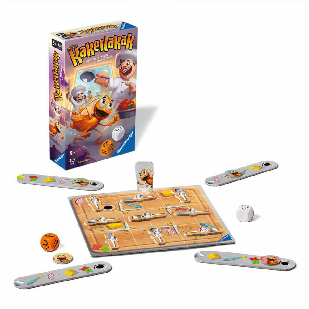 Ravensburger Kakerlakak, Mitbringspiel, Familienspiel, Kinderspiel, ab 5 Jahren, 22446